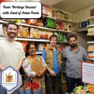 The Heritage Bazaar Team in Ireland with Asad of Asian Foods, North Main St, Cork